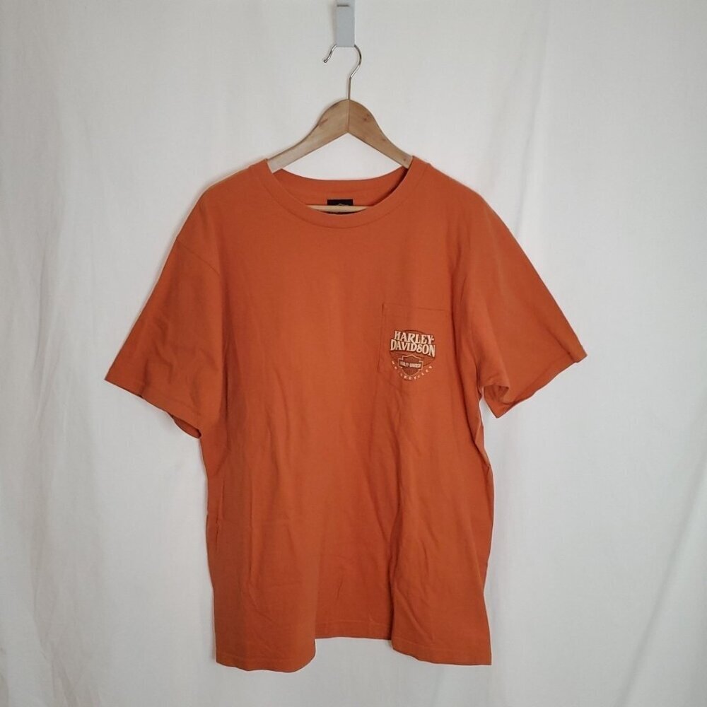 Thoroughbred Vintage Faded Orange Harley Davidson Tee Size XL Florence KY - Picture 1 of 10